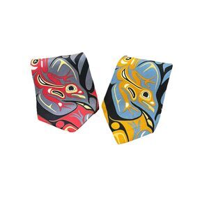 Boxelder Tribal Art of the Northwest Coast "Gitanmaax Frog‎ Clan" Men's Neckties